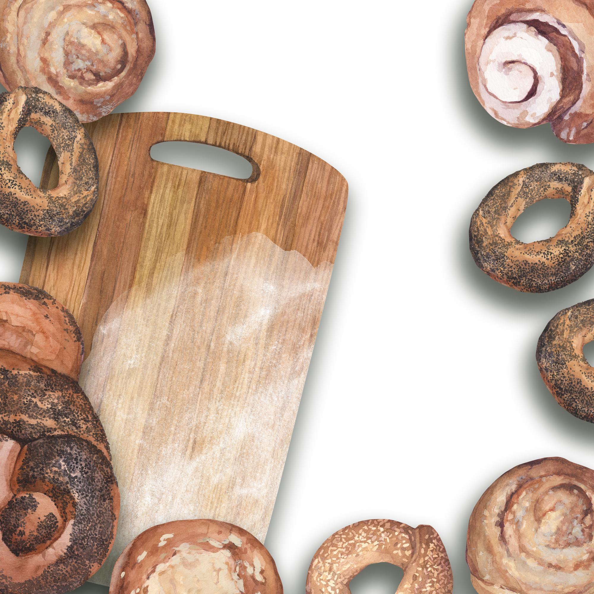 handcrafted pastries on wooden board